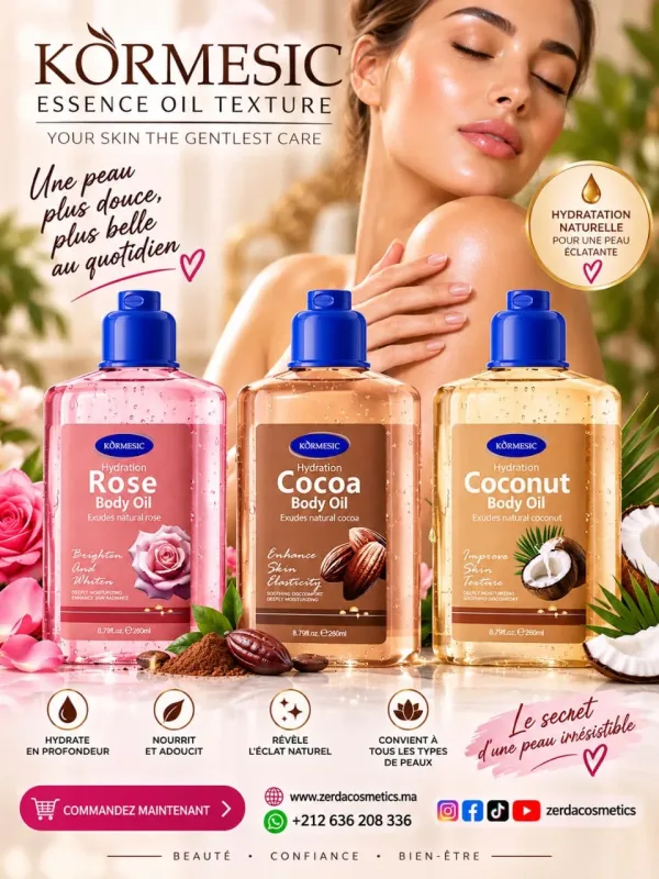Körmesic Huile Corporelle Hydratante 260ml — Rose, Cacao & Coco